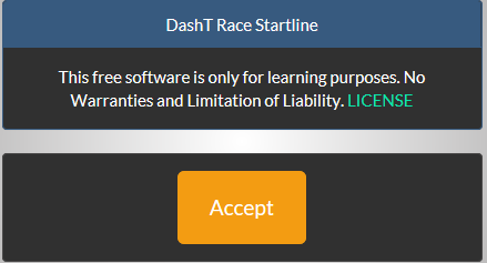 DashT Race Start - accept license