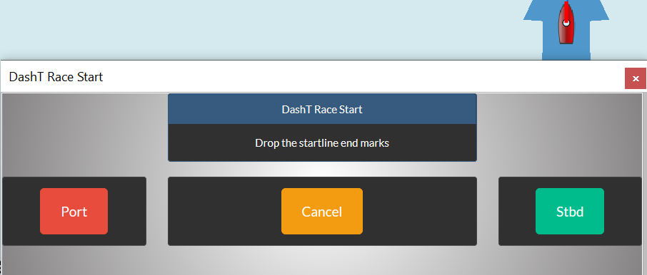 DashT Race Start - Drop Marks