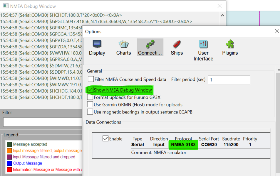 OpenCPN receiving NMEA-0183 data